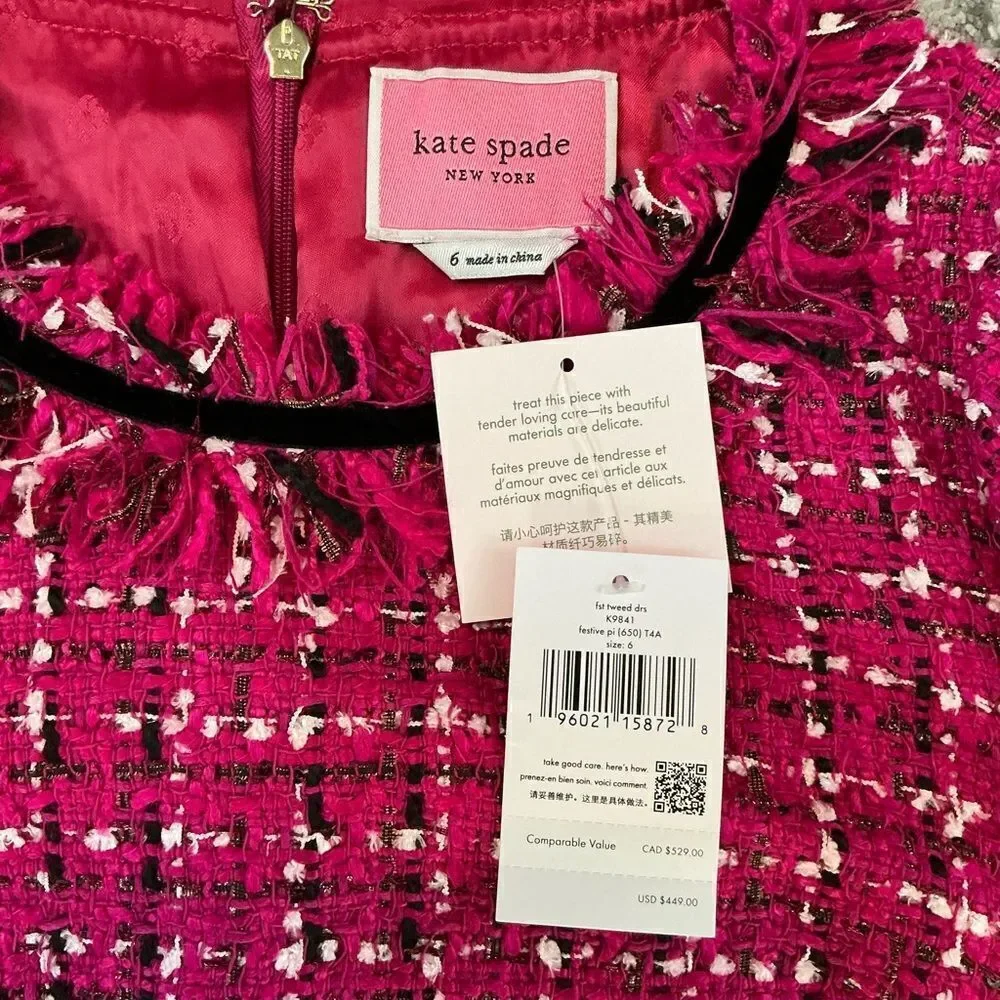 GORGEOUS KATE SPADE TWEED DRESS! NWT! SIZE 6